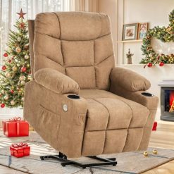 Alternative view of YITAHOME Power Lift Recliner Chair, Modern Fabric Recliner Chair with Massage and Heat, Spacious Seat, USB Ports, Cup Holders, Remote Control, Suitable for Living Room Dark Grey2