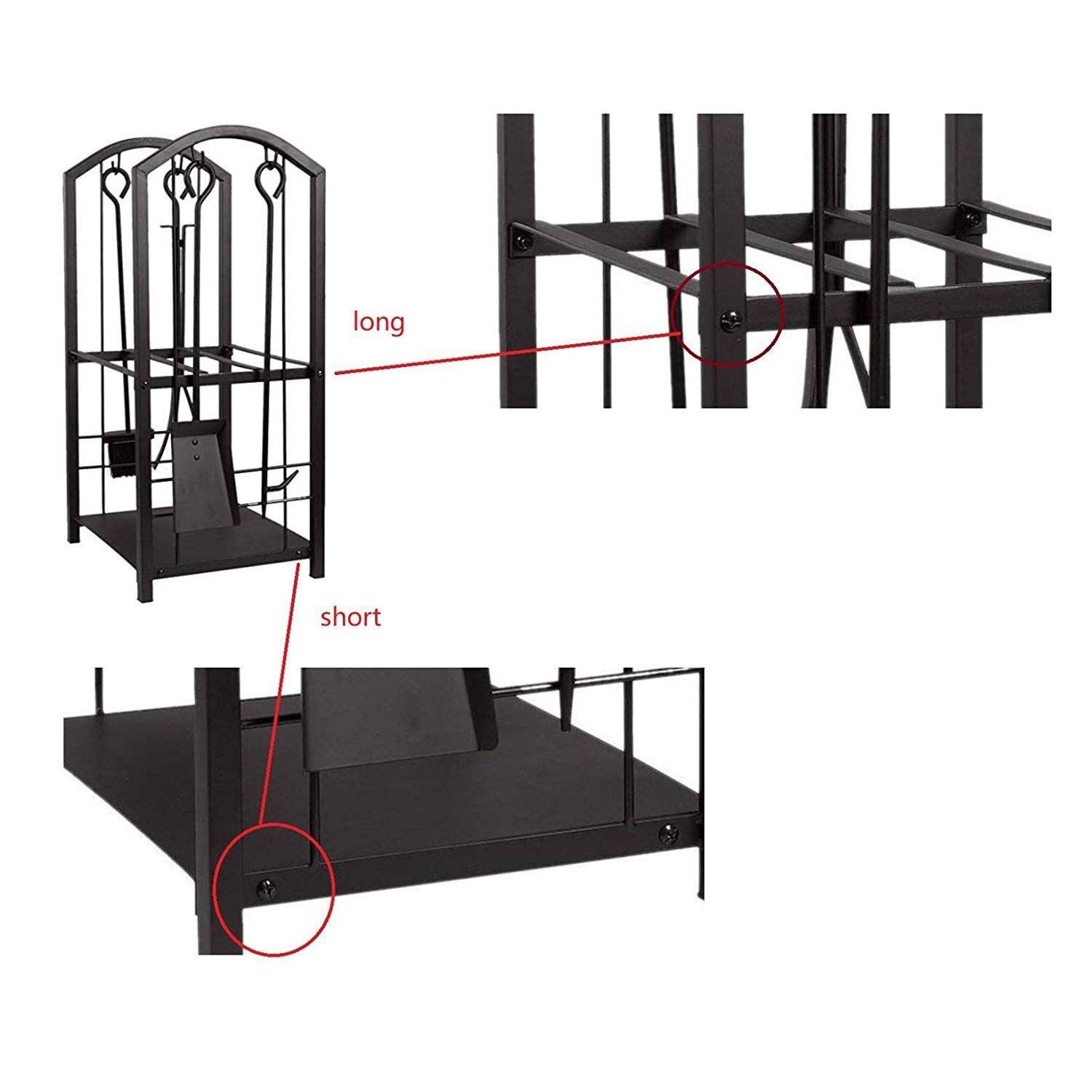 Juvale Firewood Rack with 4 Fireplace Tools – Fireplace Log Holder for Indoor An - Image 7